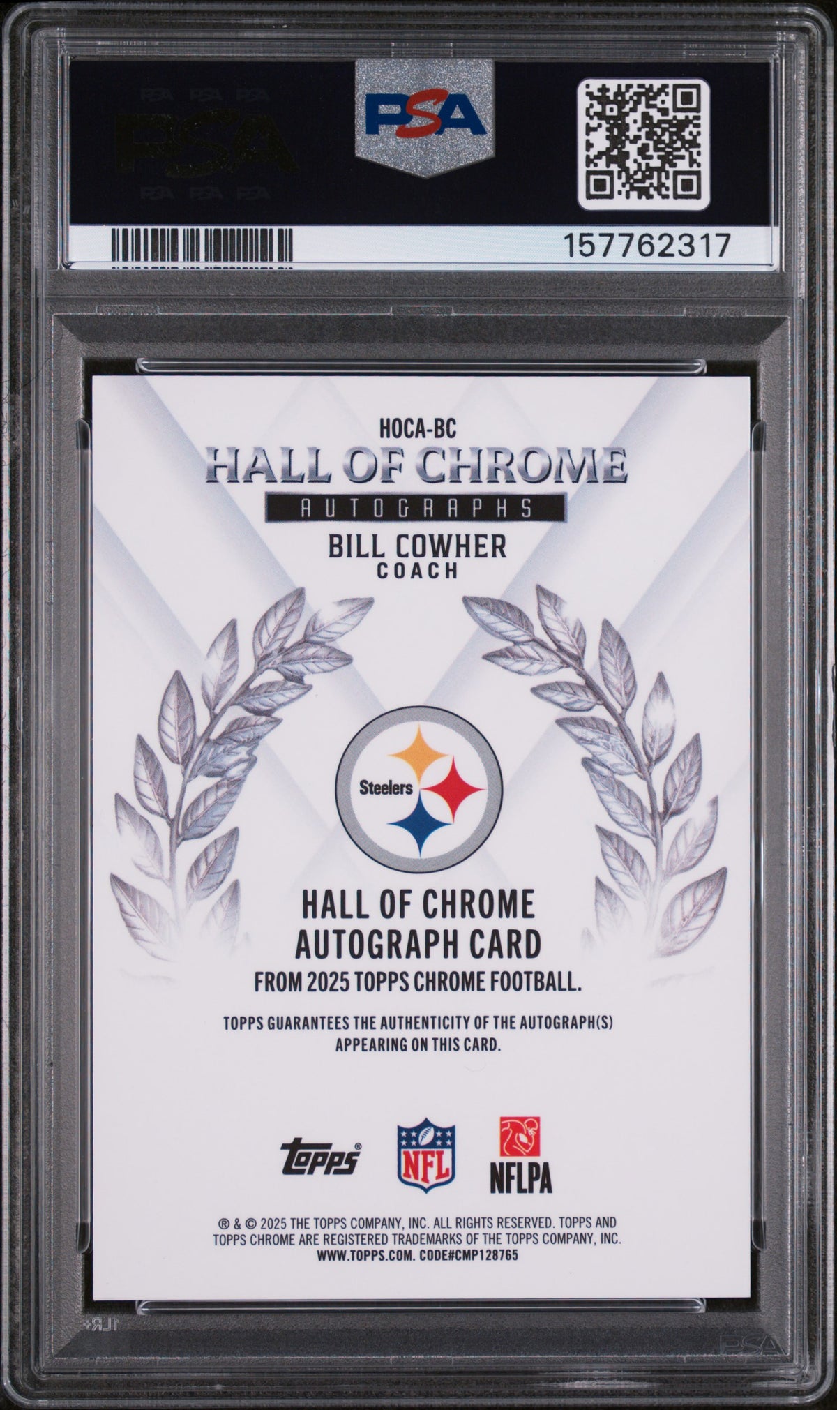 2025 Topps Chrome Hall Of Chrome Autographs Bill Cowher Orange Geo PSA 10