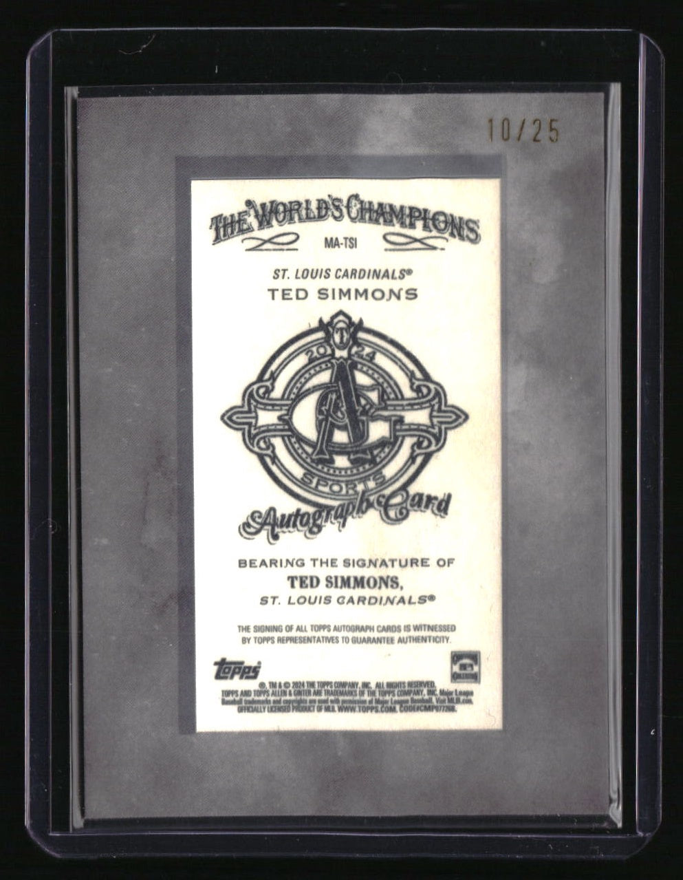 2024 Topps Allen & Ginter X Ted Simmons Framed Mini Baseball Autographs #/25