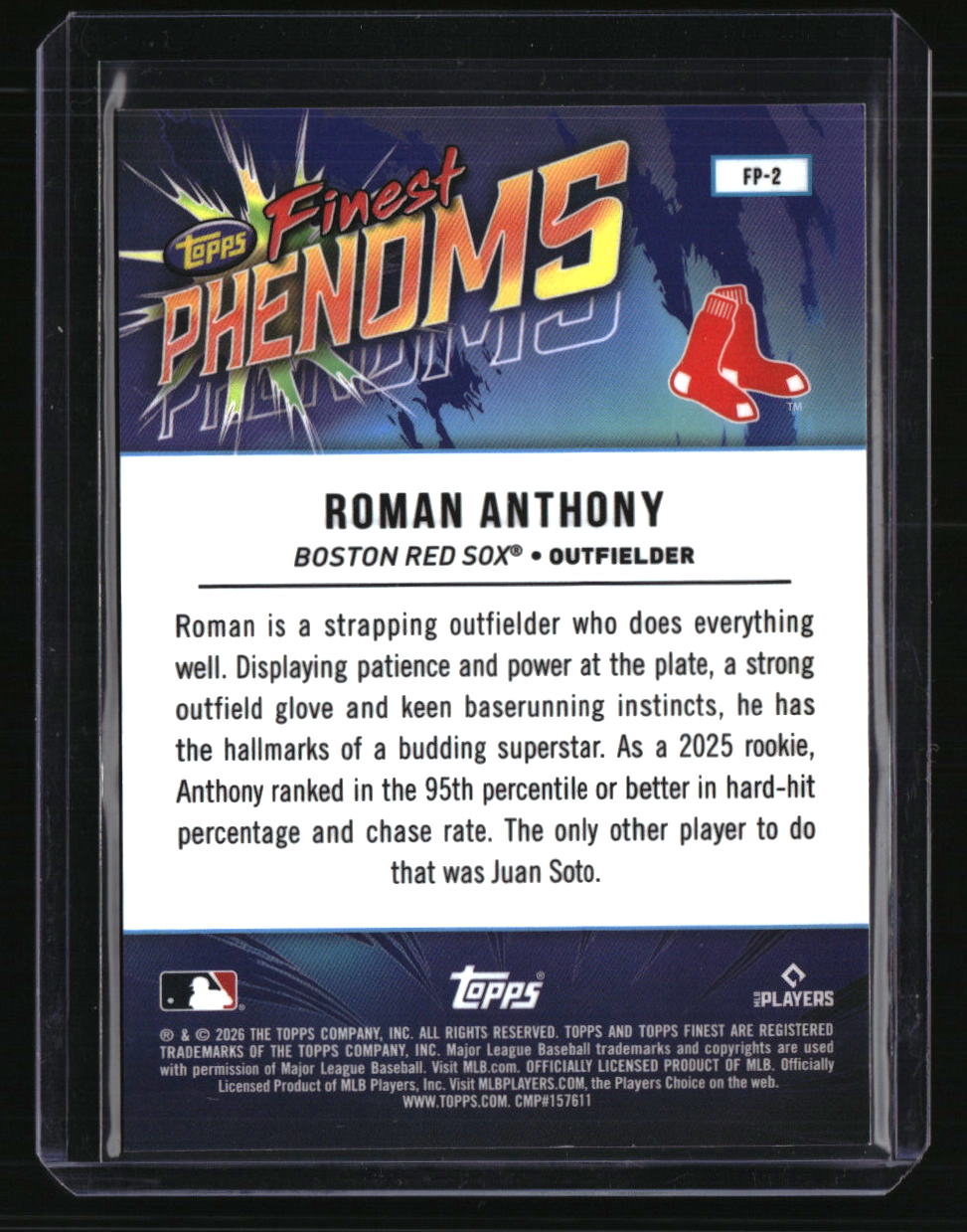 2026 Finest Roman Anthony Finest Phenoms Gold Geometric Refractors #/50