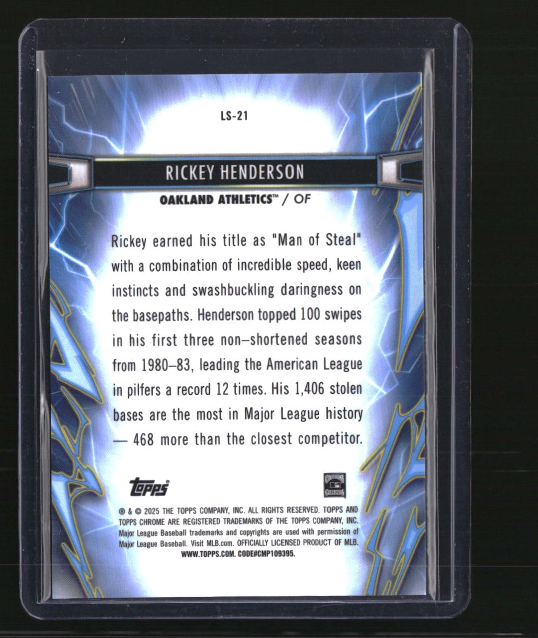 2025 Topps Chrome Cosmic Rickey Henderson Light Speed Green Space Dust #/75