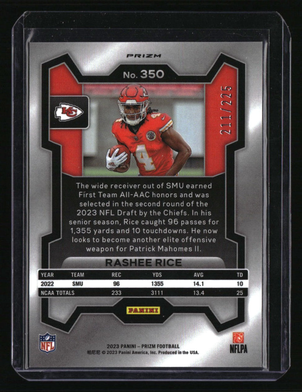 2023 Panini Prizm Rashee Rice Purple Ice #/225