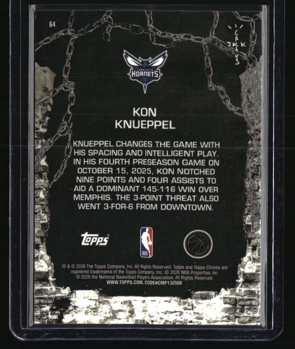 2025-26 Topps Chrome Cactus Jack Kon Knueppel Aqua Shimmer Refractor #/199