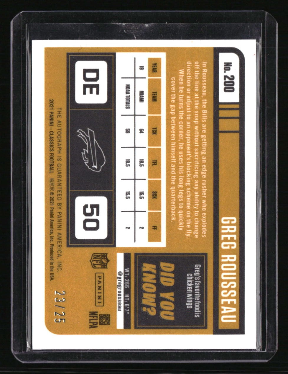 2021 Panini Prizm Draft Picks Collegiate Greg Rousseau Purple Wave #/25