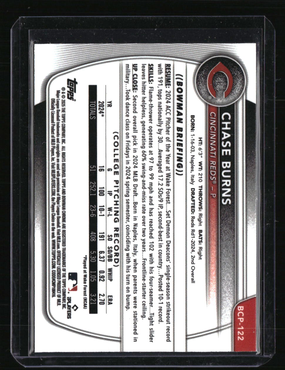 2025 Bowman Sapphire Edition Chase Burns Green #/99
