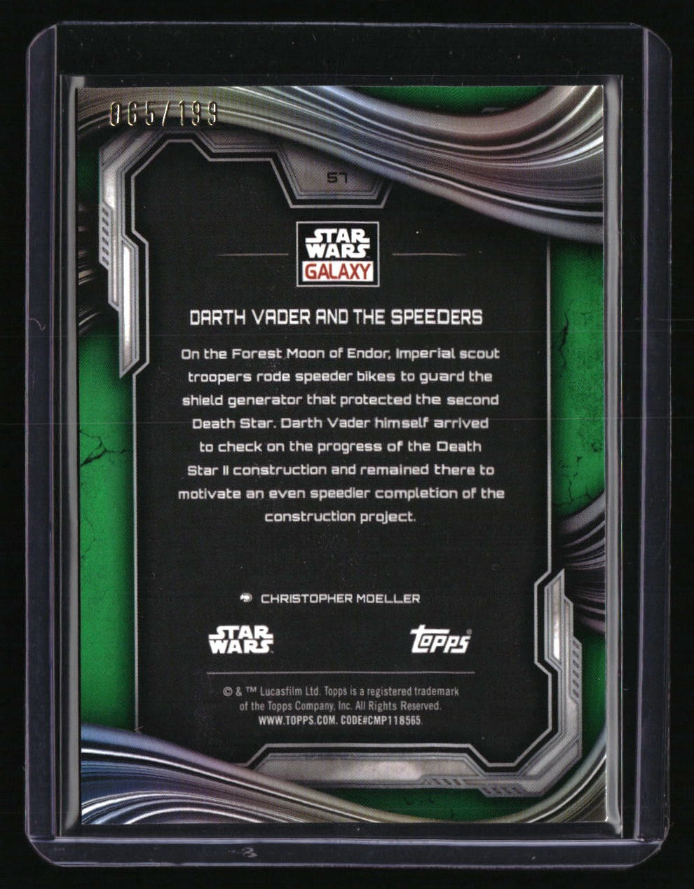 2025 Topps Chrome Star Wars Galaxy Darth Vader and the Speeders Green #/199