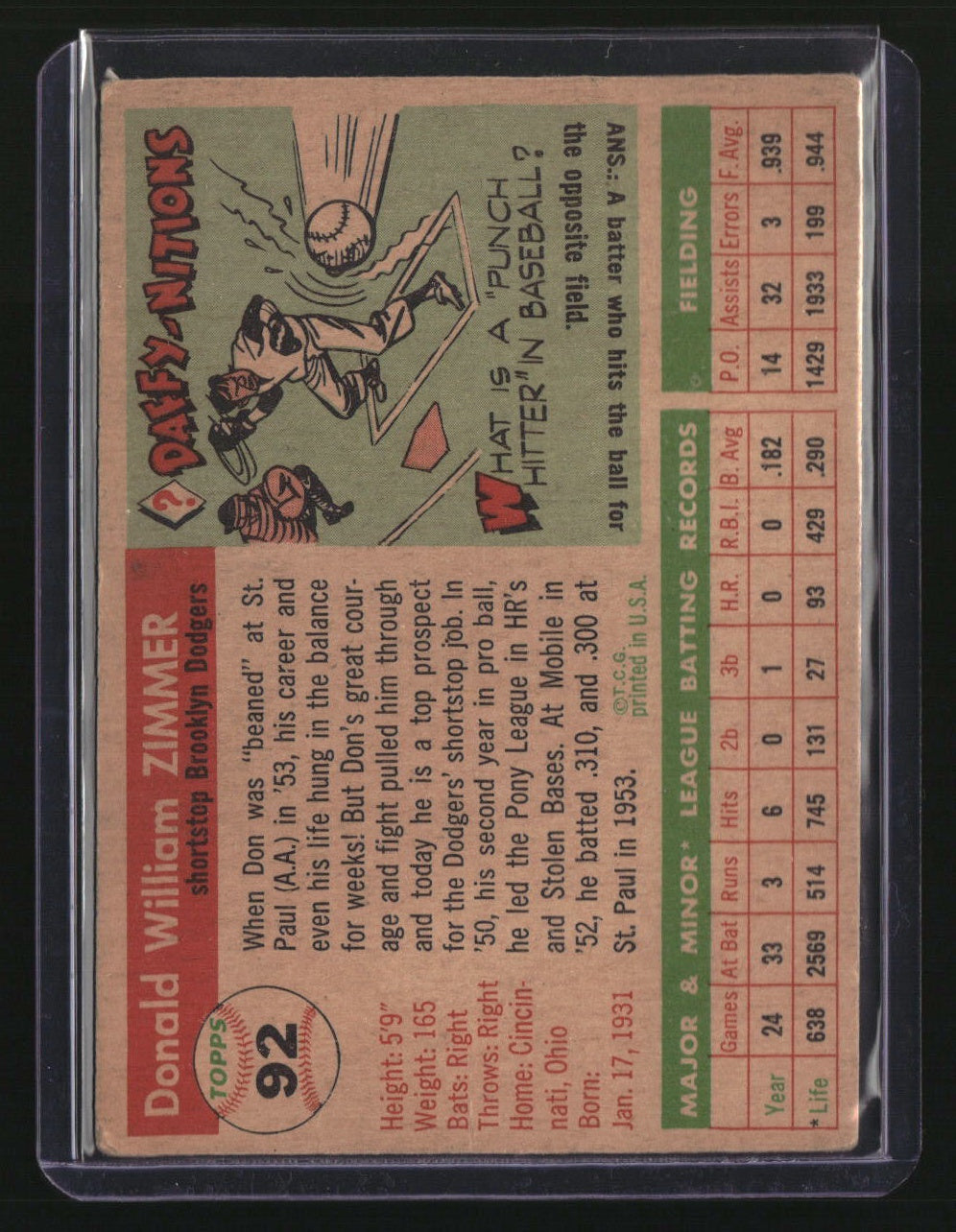 1955 Topps Don Zimmer