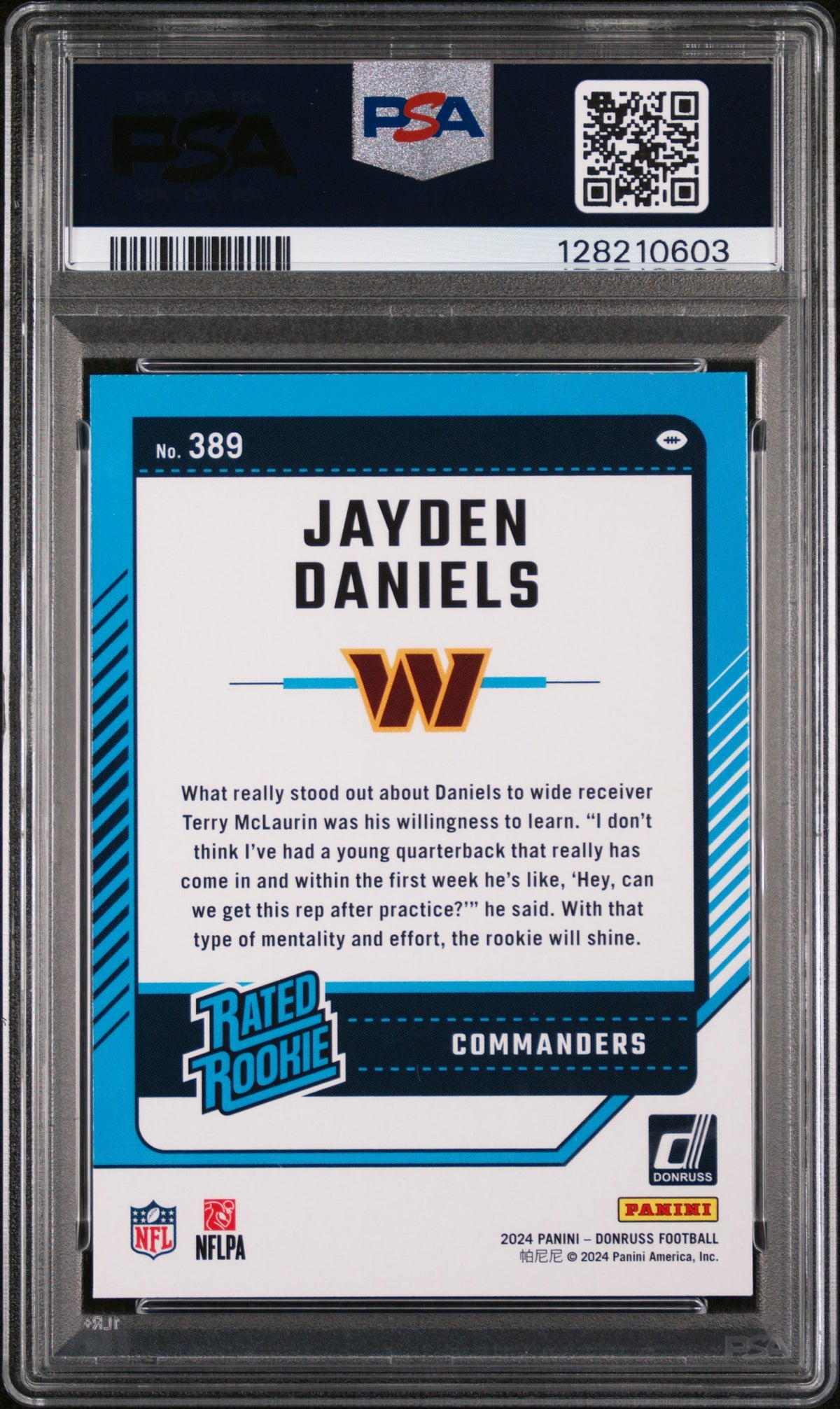 2024 Panini Donruss Jayden Daniels PSA 9
