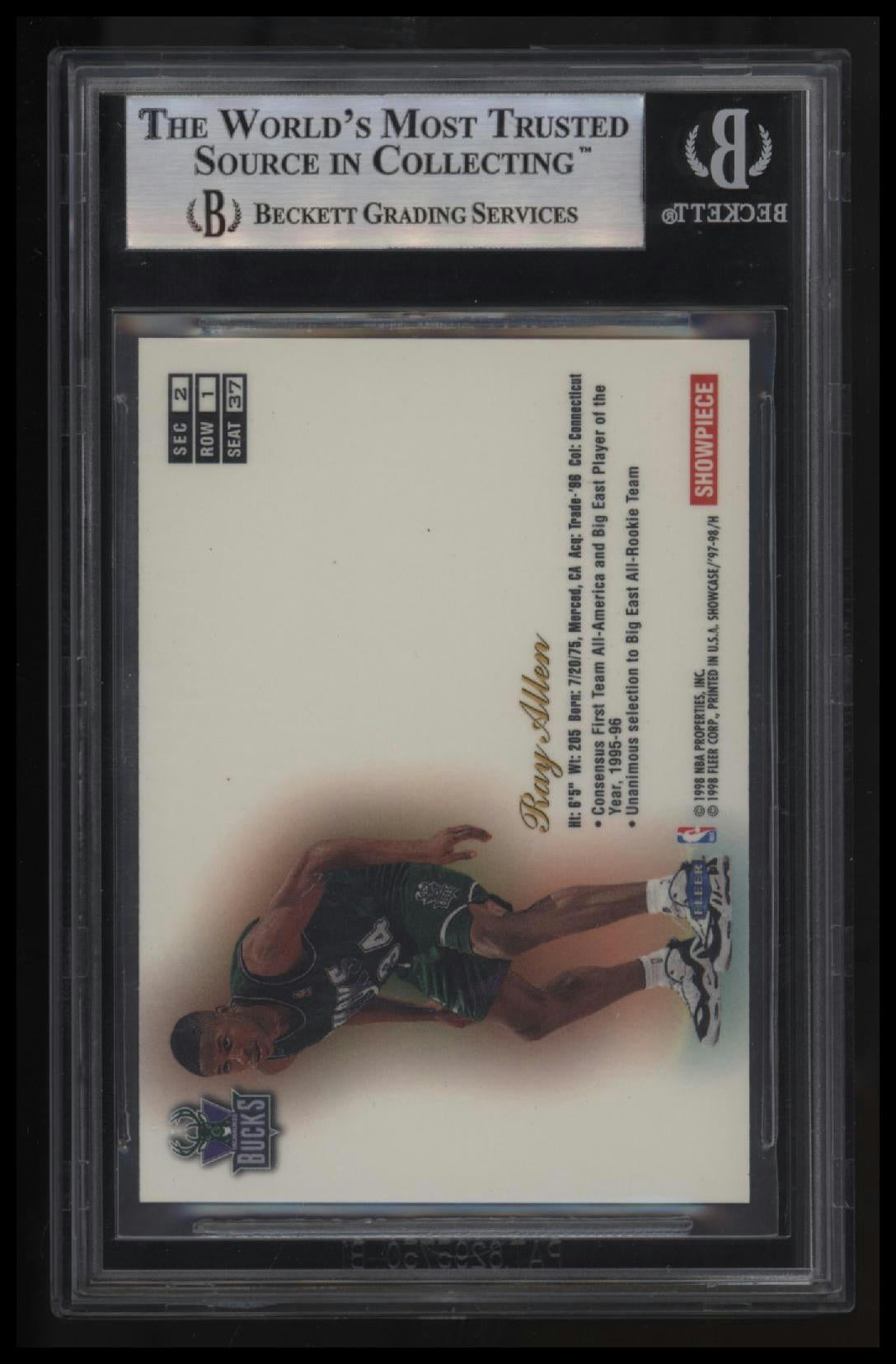 1997-98 Flair Showcase Row 1 Ray Allen BGS 9.0