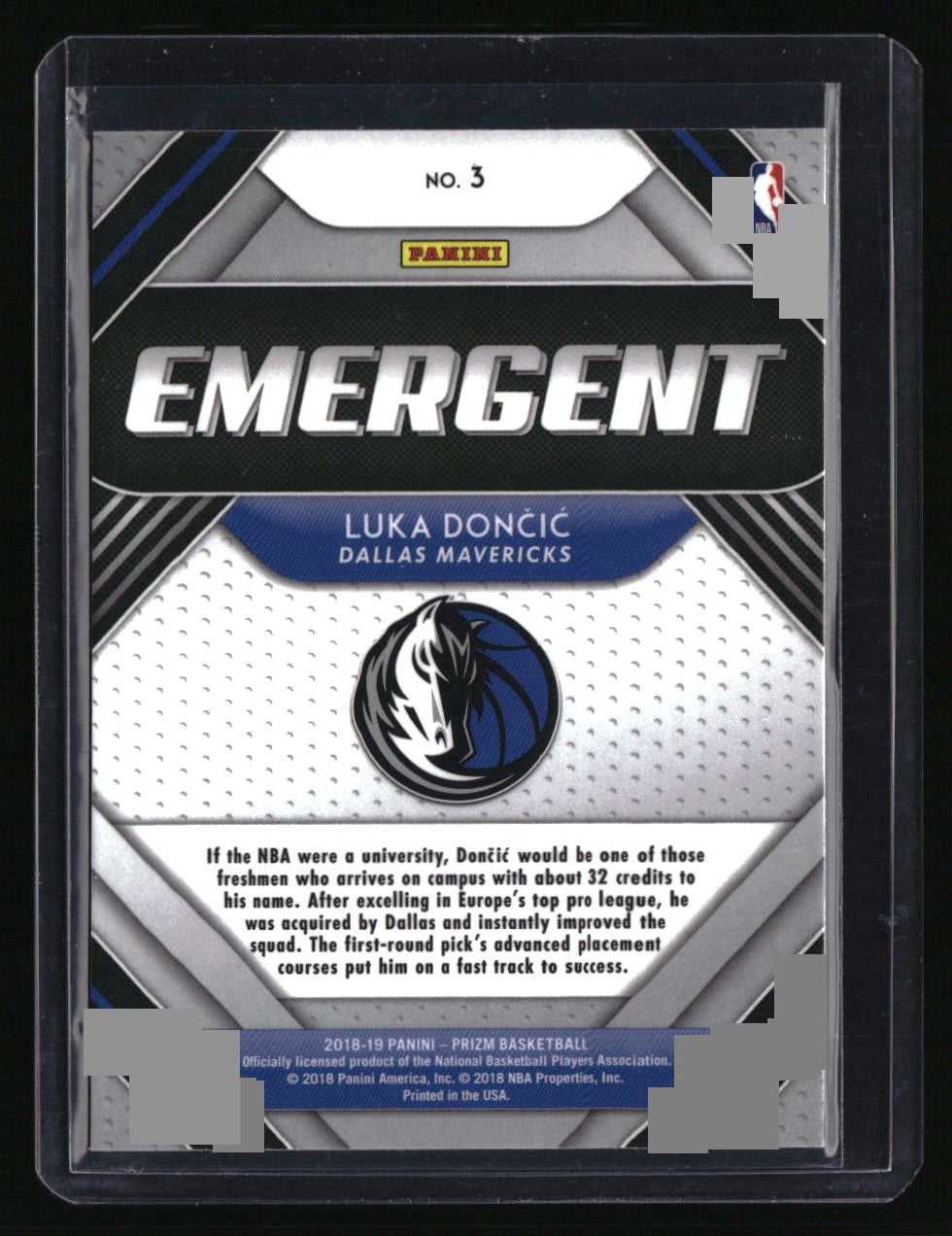 2018-19 Panini Prizm Luka Doncic Emergent