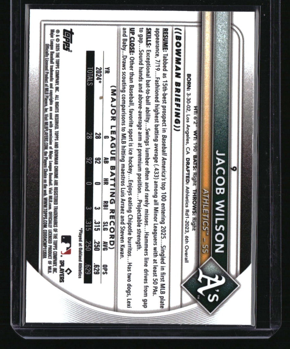 2025 Bowman Jacob Wilson Bowman Chrome Red Rookie Logo