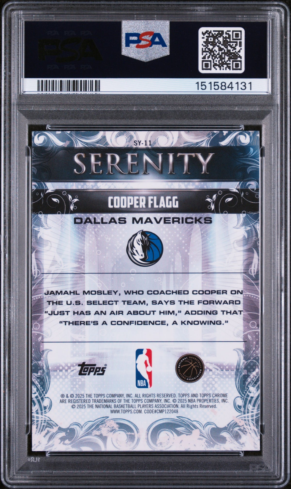 2025 Topps Chrome Serenity Cooper Flagg PSA 10