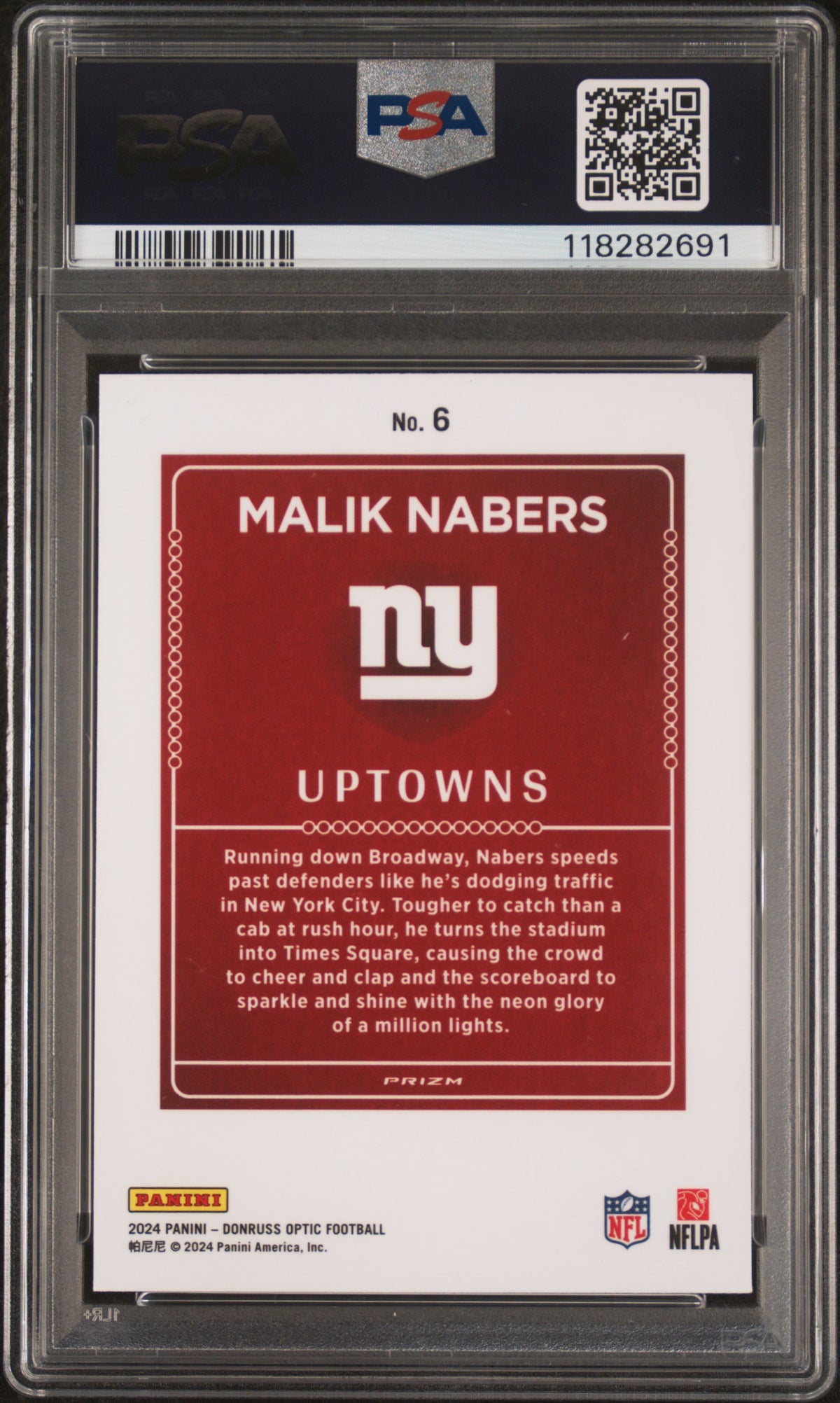 2024 Panini Donruss Optic Uptowns Malik Nabers PSA 9