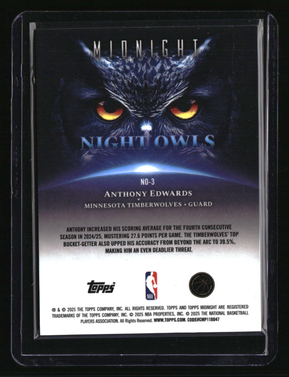 2025-26 Topps Midnight Anthony Edwards Night Owls