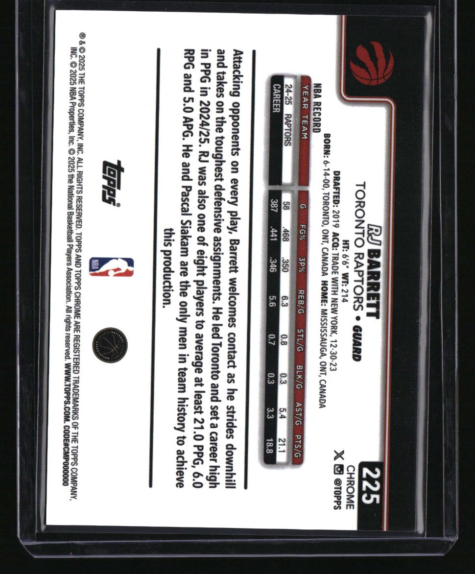 2025-26 Topps Chrome RJ Barrett Orange Pulsar Refractor #/25