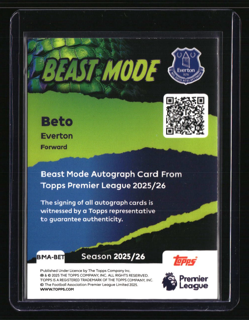 2025-26 Topps Premier League Beto Beast Mode Autographs