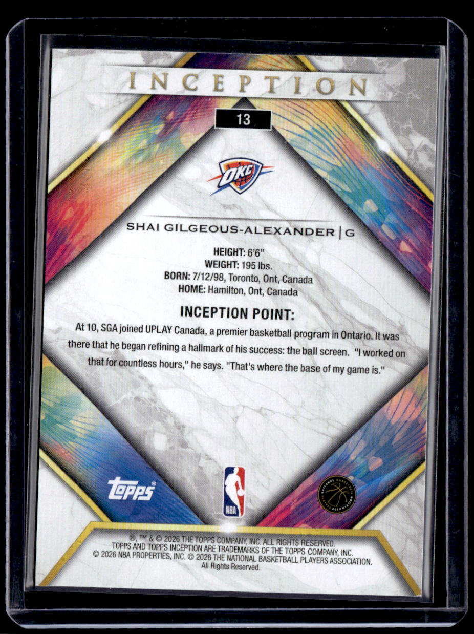 2025-26 Topps Inception Shai Gilgeous-Alexander