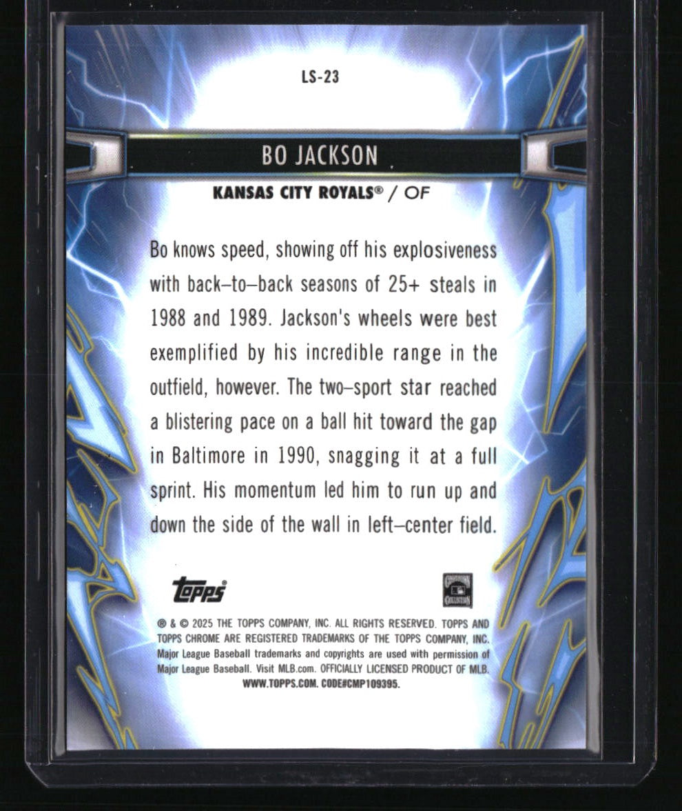 2025 Topps Chrome Cosmic Bo Jackson Light Speed Gold Interstellar Refractor #/50