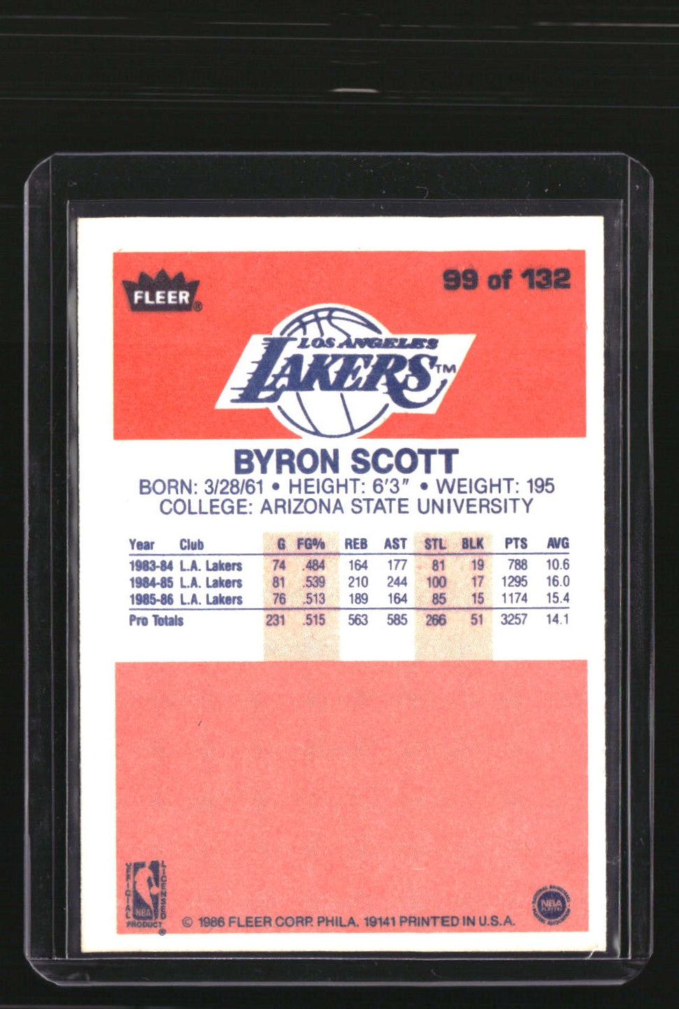 1986-87 Fleer Byron Scott