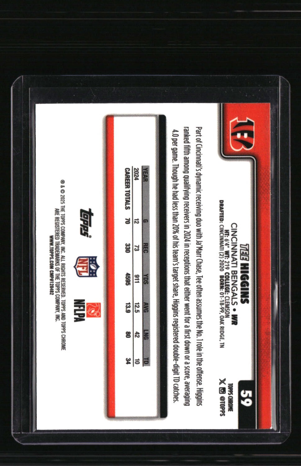 2025 Topps Chrome Tee Higgins Lightboard Logo