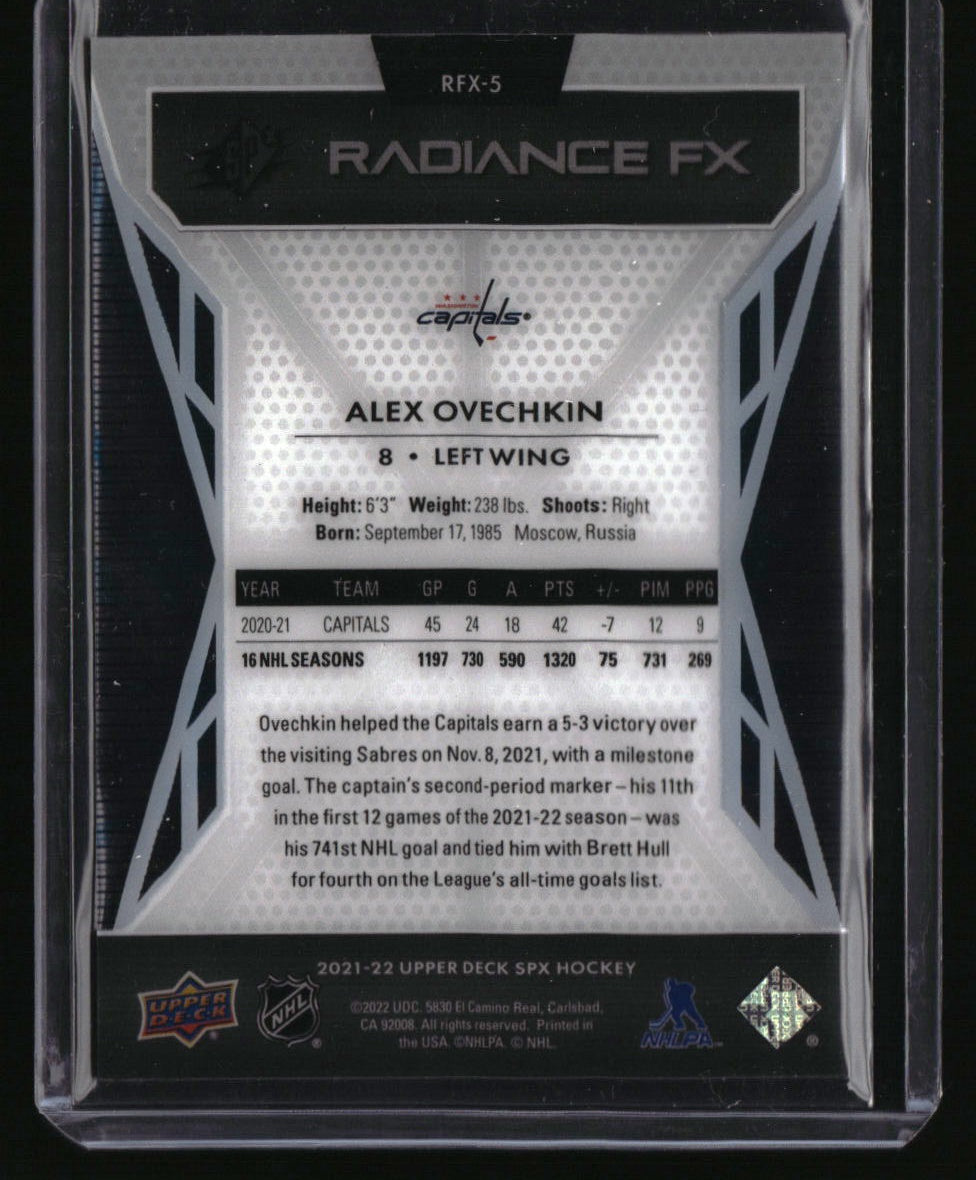 2021-22 SPx Alex Ovechkin Radiance F/X Gold #/50