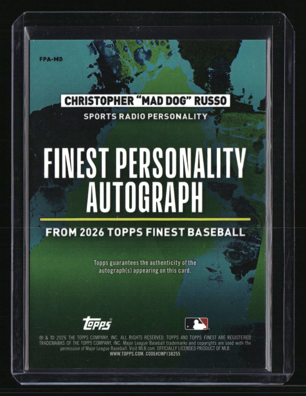 2026 Finest Christopher Russo Finest Personality Autographs Black #/10