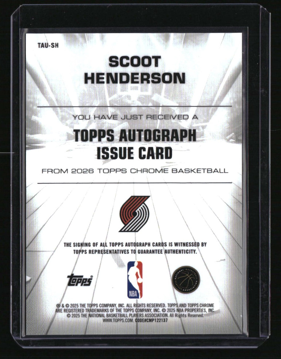 2025-26 Topps Chrome Scoot Henderson Autograph Issue Veterans Green #/99