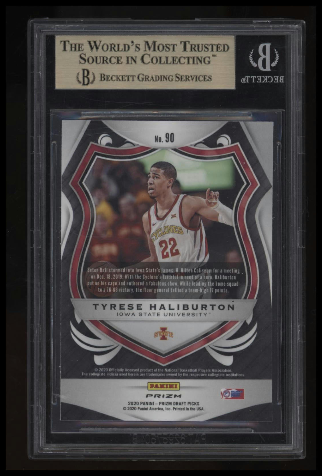 2020-21 Panini Prizm Draft Picks Prizms Purple Wave Tyrese Haliburton CR BGS 9.5