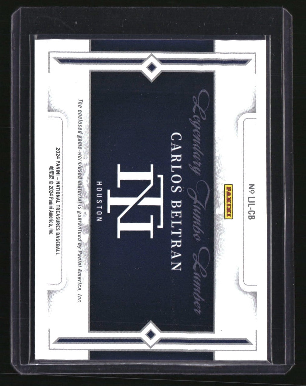 2024 National Treasures Carlos Beltran Legendary Jumbo Lumber #/20 Number Match