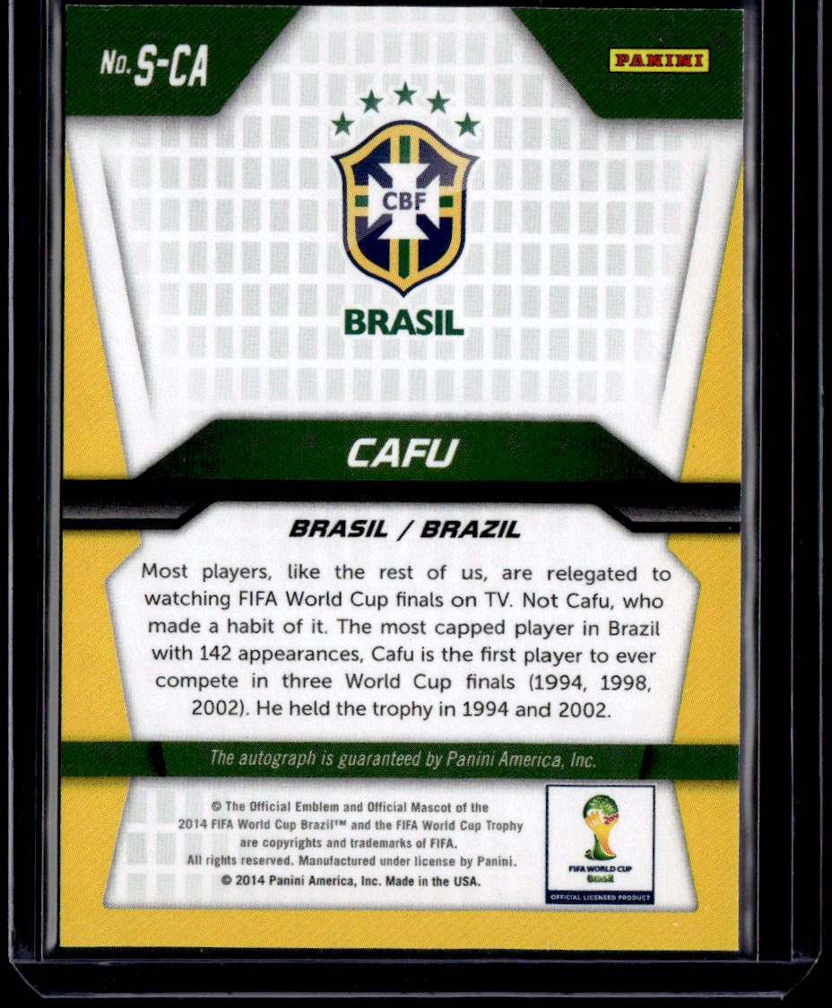 2014 Panini Prizm FIFA World Cup Brazil Cafu Signatures