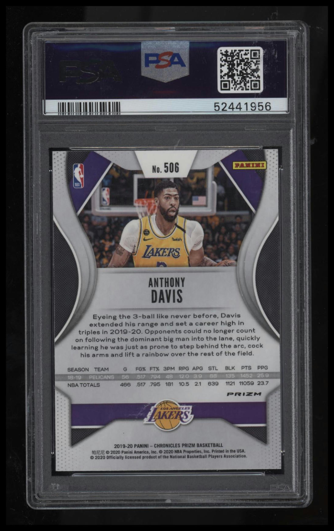 2019 Panini Chronicles Anthony Davis Silver PSA 10