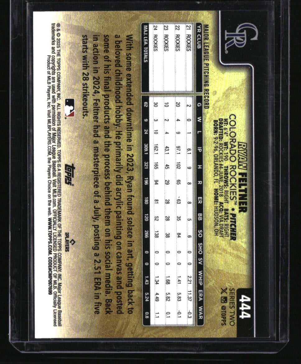 2025 Topps Ryan Feltner Golden Mirror