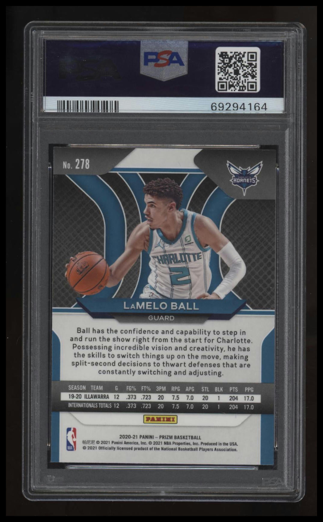 2020 Panini Prizm Lamelo Ball PSA 10