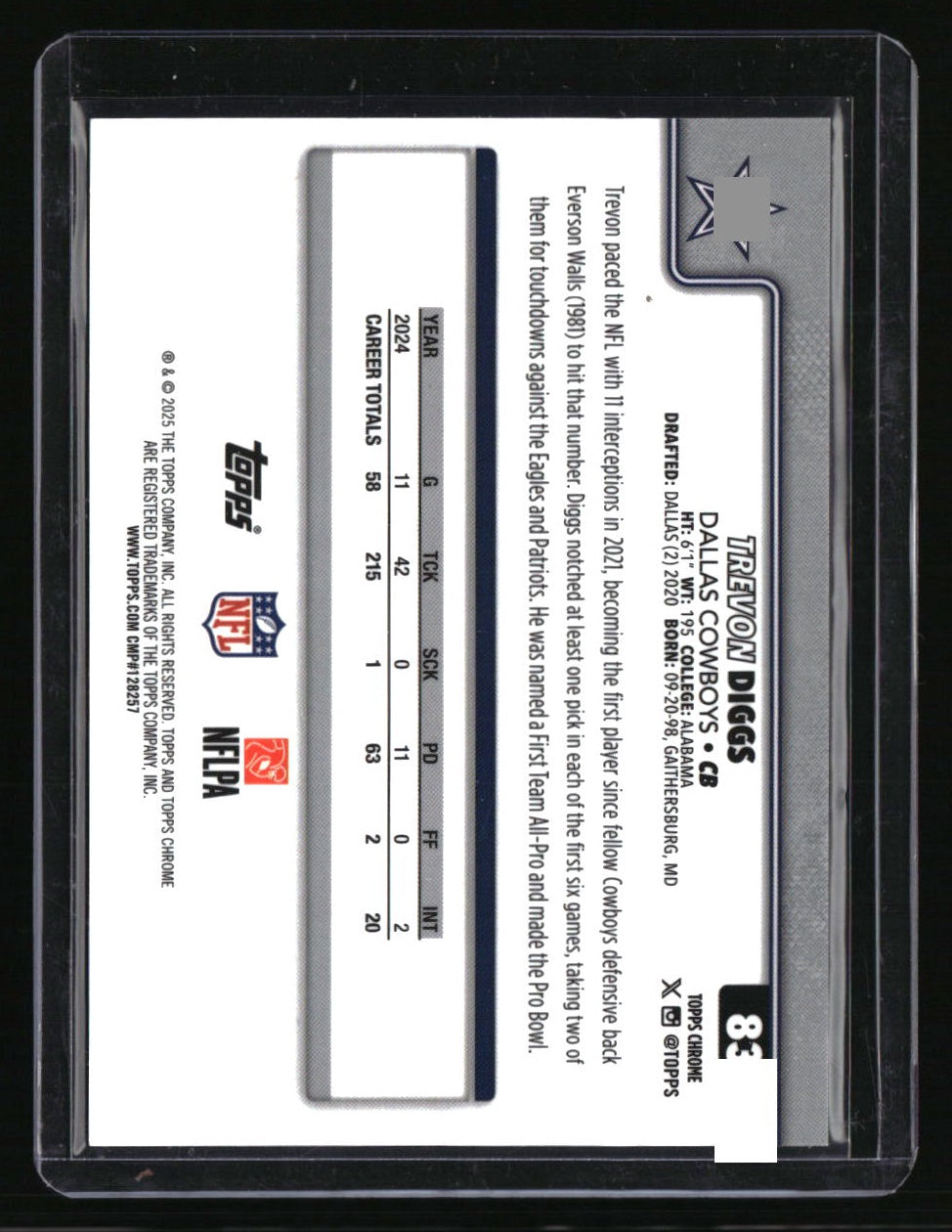 2025 Topps Chrome Trevon Diggs Orange Geometric Refractor #/25