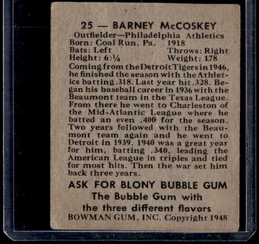 1948 Bowman Barney McCosky