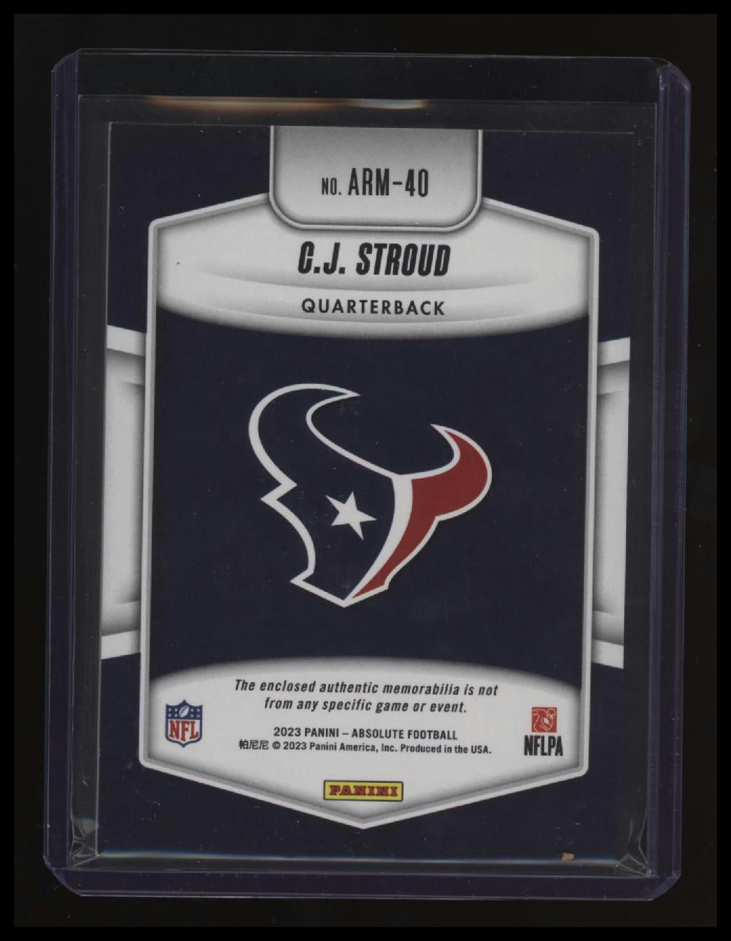 2023 Panini Absolute C.J. Stroud Absolute Rookie Materials Gold #/99