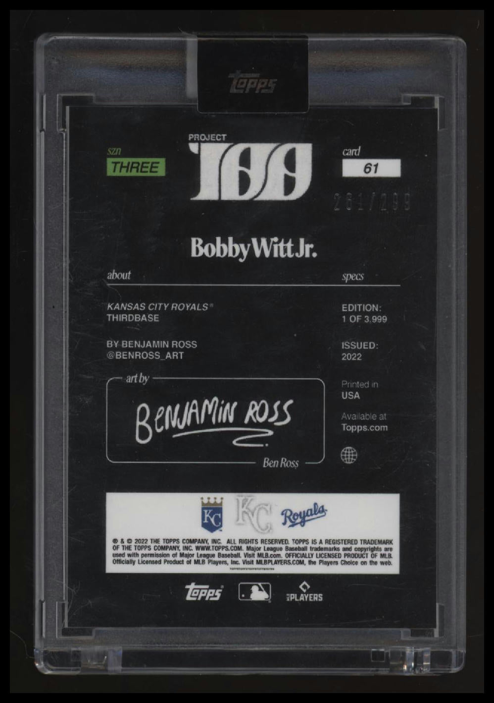 2022-23 Topps Project 100 Bobby Witt Jr. Silver Foil Stamped Logo #/299