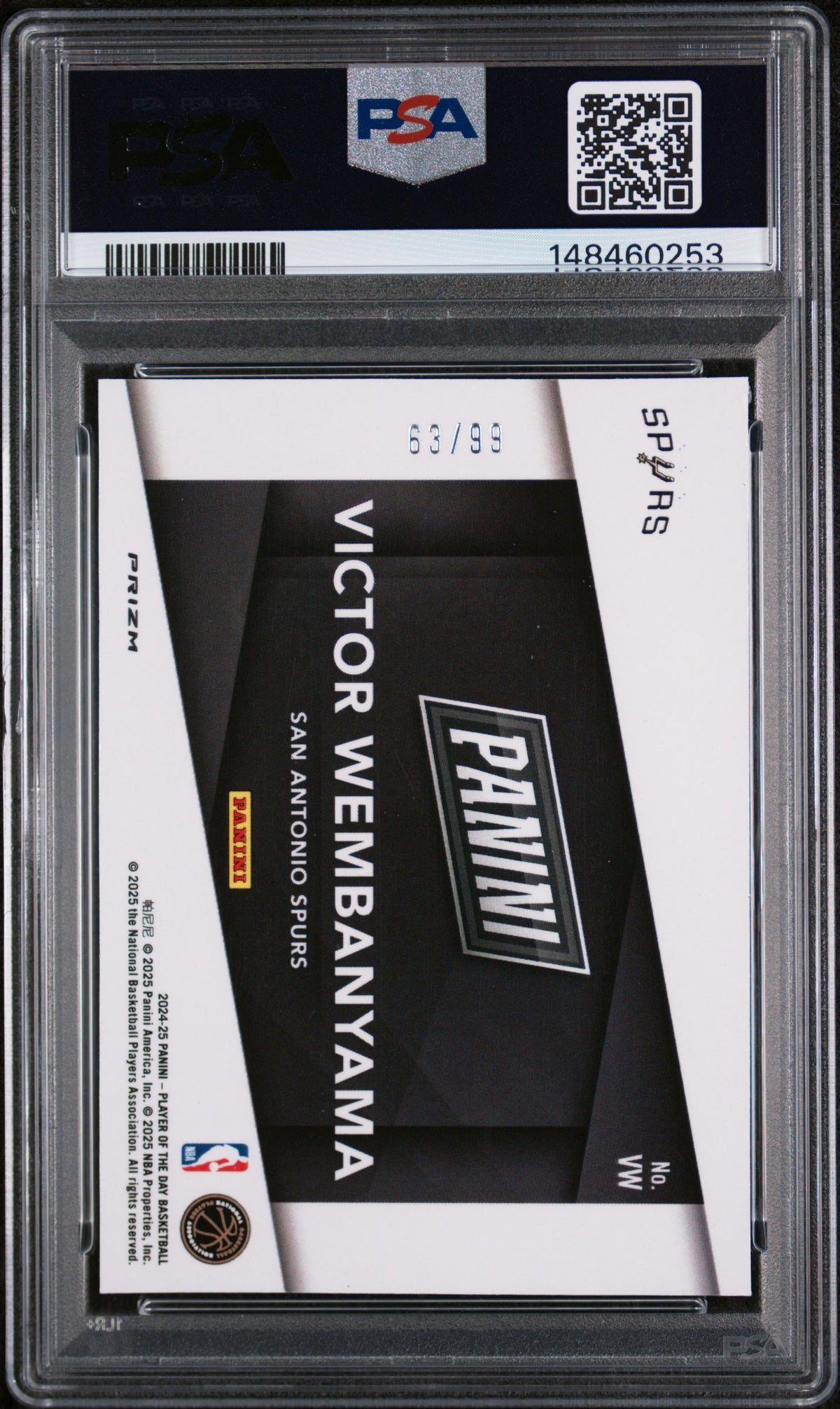 2024 Panini NBA Player Of The Day Marketing Insert Victor Wembanyama PSA 9