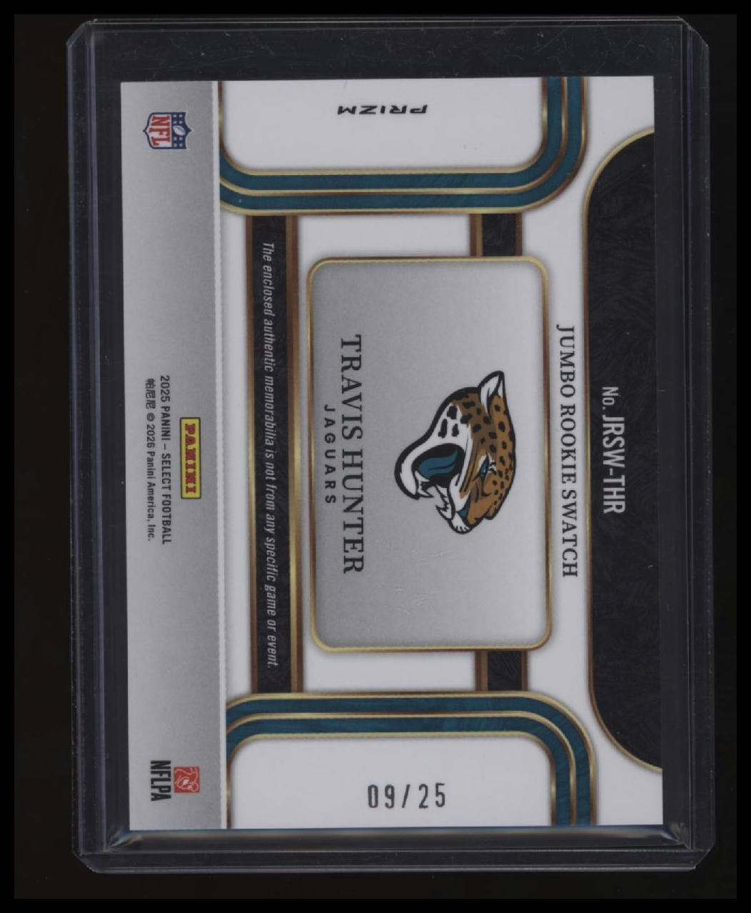 2025 Panini Select Travis Hunter Jumbo Rookie Swatch Tie-Dye Prizm #/25