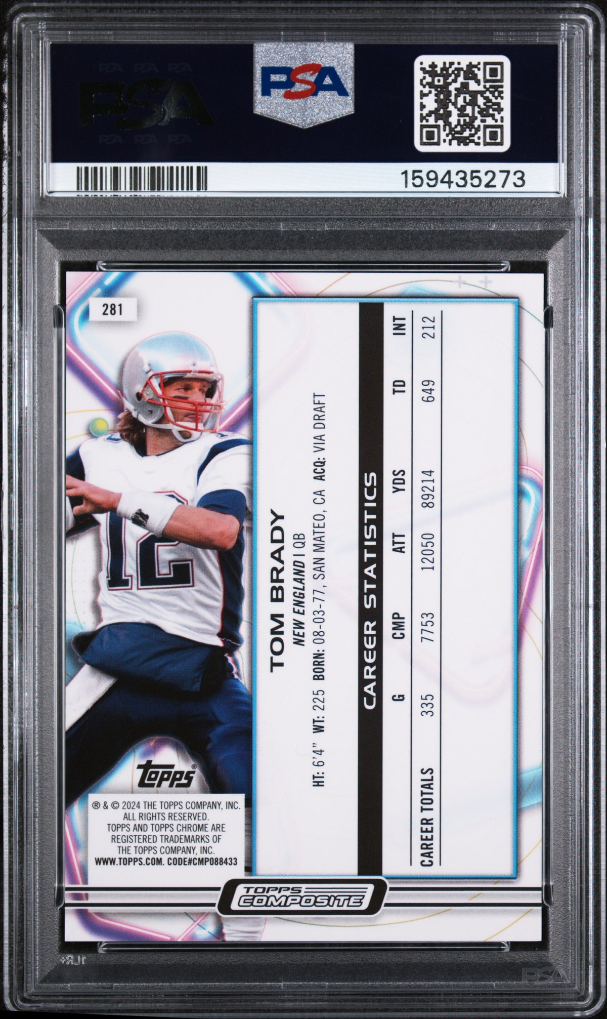 2023 Topps Composite Tom Brady Green Space Dust PSA 10