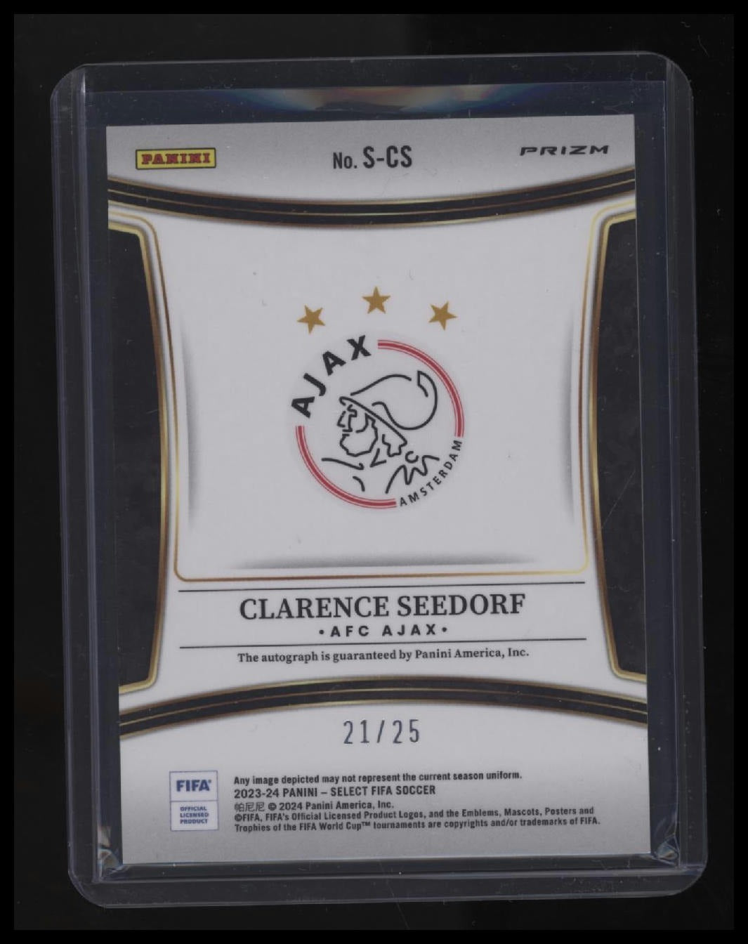 2023-24 Panini Select FIFA Clarence Seedorf Signatures Tie-Dye #/25