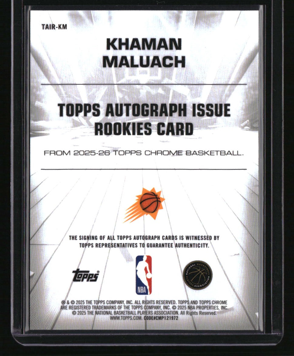 2025-26 Topps Chrome Khaman Maluach Autograph Issue Rookies Green Refractor #/99