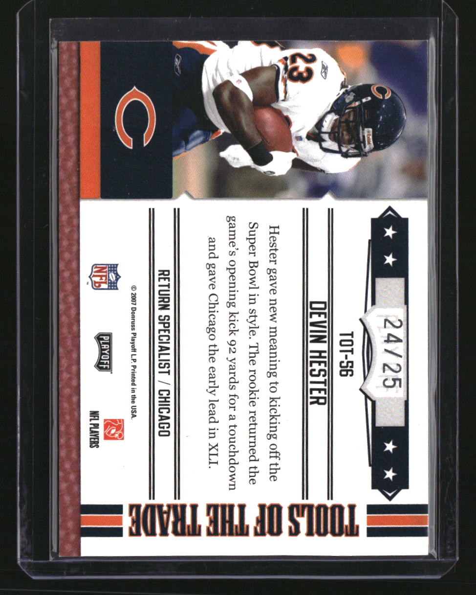 2007 Playoff Absolute Memorabilia Devin Hester Tools of the Trade Red #/25