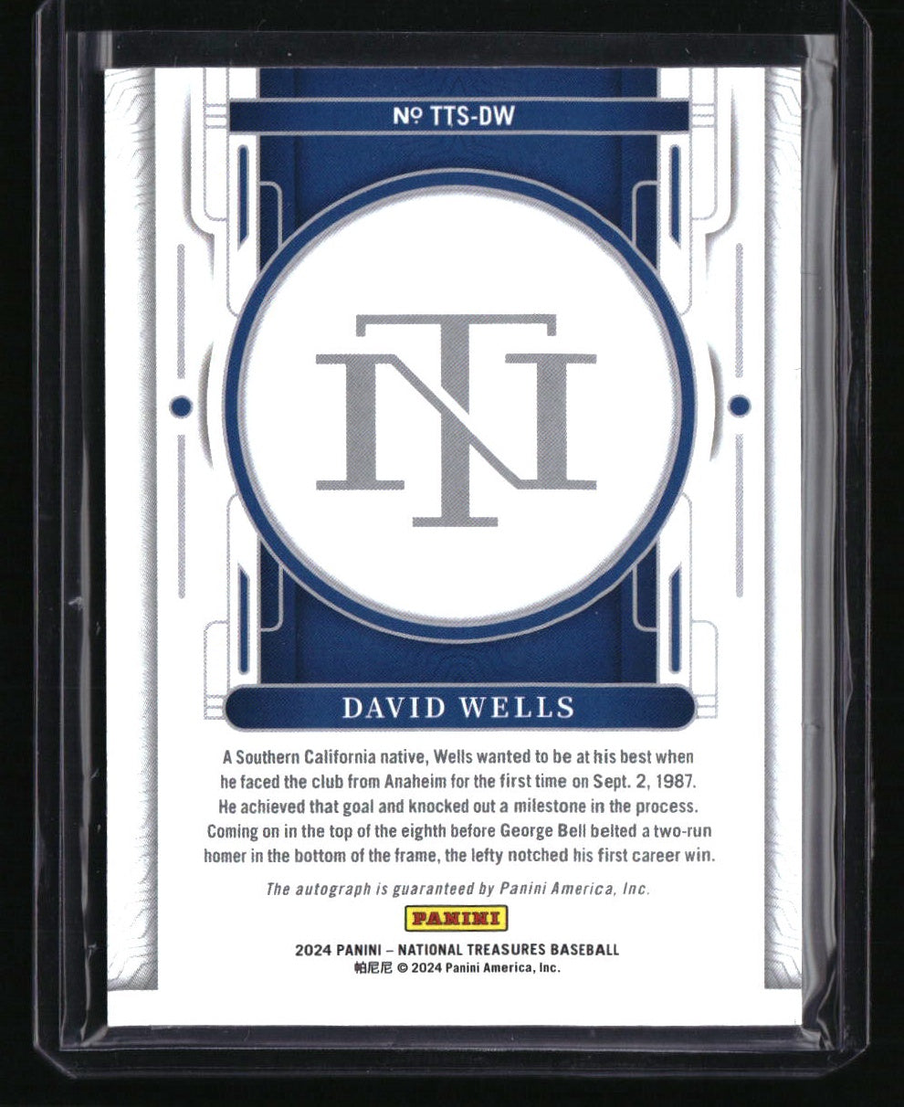 2024 National Treasures David Wells Timeless Talents Signatures Holo Gold #/10