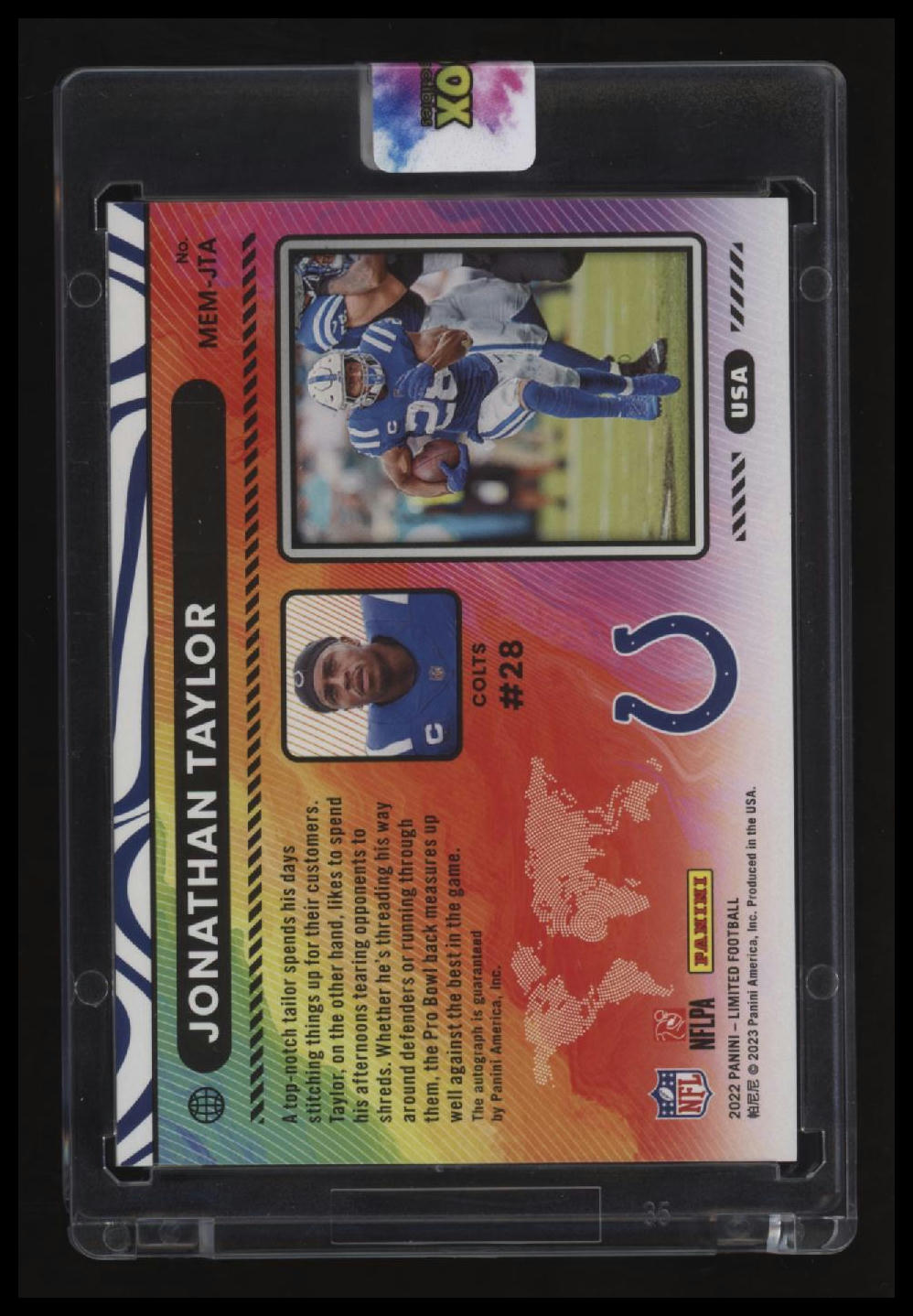 2022 Panini Limited Jonathan Taylor Limited Membership Ruby Spotlight #/5