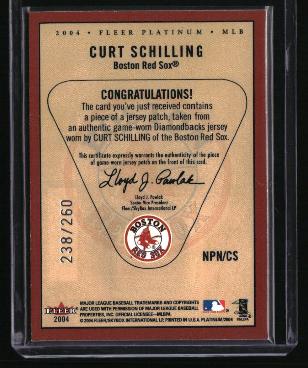 2004 Fleer Platinum Curt Schilling Nameplates Player #/260