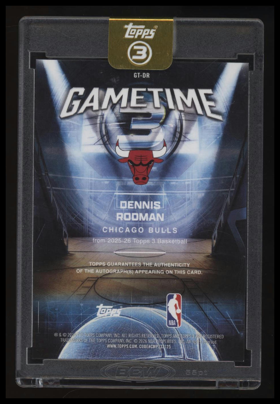 2025-26 Topps 3 Dennis Rodman Game Time Graphs Auto #/49