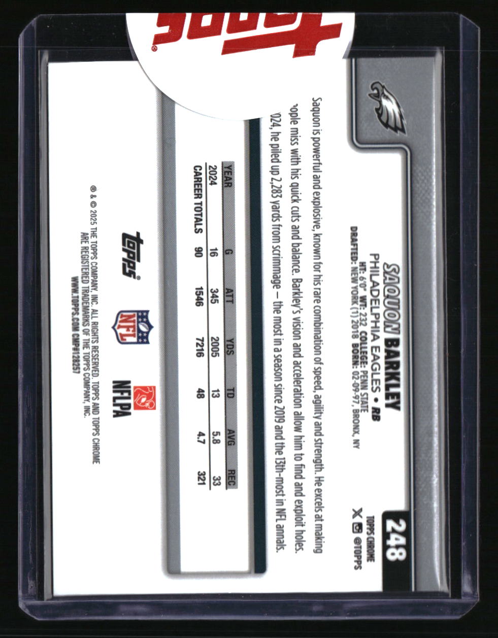 2025 Topps Chrome Saquon Barkley Gold Geometric Refractor #/50