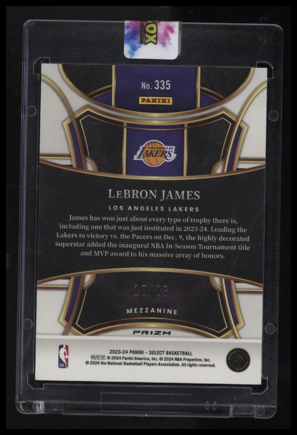 2023-24 Panini Select LeBron James Tie-Dye Prizms #/25