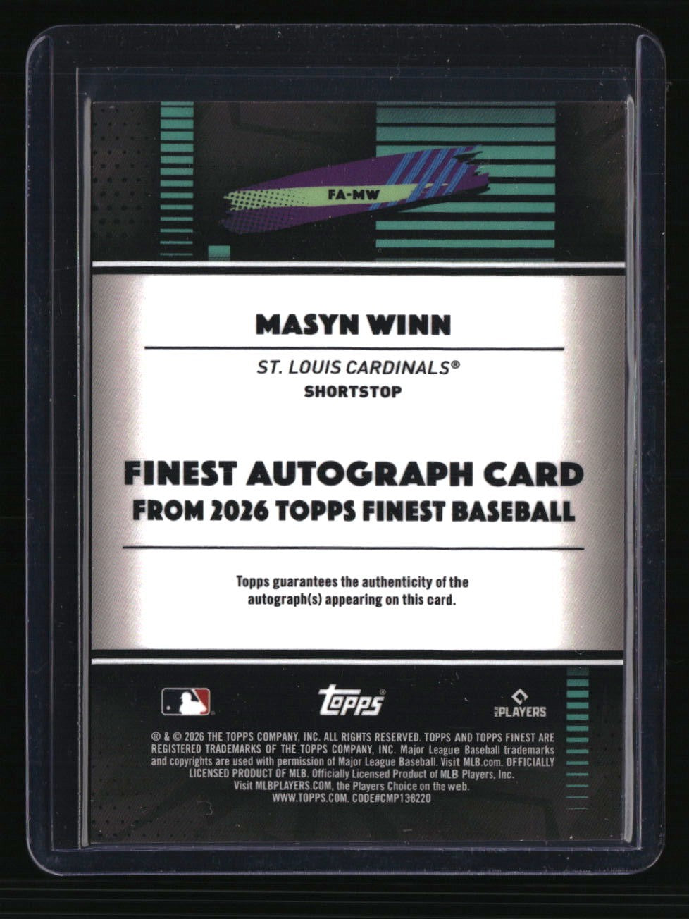 2026 Finest Masyn Winn Finest Autographs Orange Geometric Refractors #/25