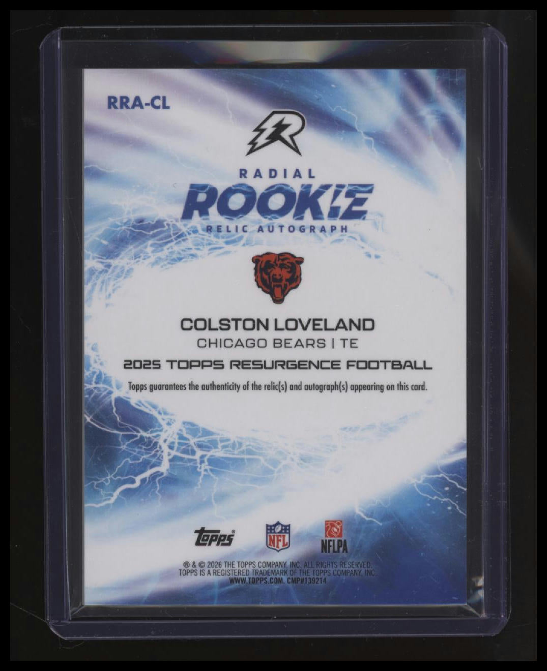 2025 Topps Resurgence Colston Loveland Radial Rookie Relic Autographs